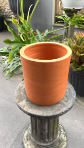 POT GERABAH TANAH LIAT SILINDER TERRACOTTA POLOS D22 T25 - GERABAH SILINDER D22 TERRACOTTA