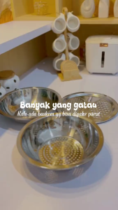 BASKOM STAINLESS Multifungsi 3in1 - Parutan Saringan Sayur & Buah Bisa COD