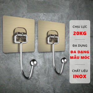 Móc Dán Tường Inox 304 Loại 1 Chịu Lực Kèm Miếng Dán Tráng Bạc Siêu Dính Móc Dán Chịu Lực Loại Tốt