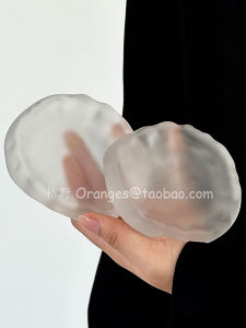 Oranges Limited Niche Style Middle Ancient with Shape Glass Mat Glacier Frosted Coaster Thickened Glass Saucer Tea Mat