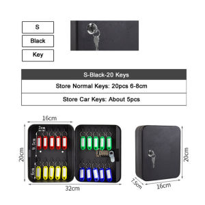Metal Safety Lock Box Gantungan Kunci Dinding Hook 20/48 Keys Kotak Kunci Tempel Dinding Key Box Tempat Penyimpanan Kunci Gantung