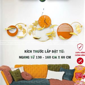 Đồng hồ treo tường phòng khách độc đáo D1 Home đồng hồ trang trí decor phong cách Bắc Âu - 2445