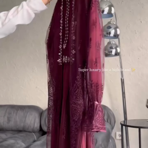 Tiara dress tile outer 2in1 gamis burgundy terbaru 2025 gaun kondangan elegan gaun pesta wanita dewasa 2025 gamis syari terbaru 2025 baju lebaran model 2025 viral gamis brokat set outer mewah kekinian