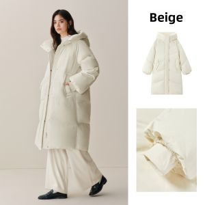 PEACEBIRD | Womens White Mid-length Puffer Down Jacket