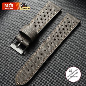 Dây Đeo Đồng Hồ Thông Minh Bằng Da Đục Lỗ Thoáng Khí Dây Đeo Cổ Tay Phổ Thông 18mm-22mm Phong Cách Cổ Điển Tương Thích Với Đồng Hồ Seiko Rolex Huawei Samsung