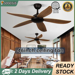 GOGEOUS ceiling fans 46inch ceiling fan 5 blades big size 6 gear wind ceiling fan heavy duty with dc motor ceilings fan for living room dinning room bedroom office