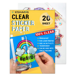 20 Sheets A4 Size Printable Clear Sticker Self-Adhesive Paper Waterproof Transparency Vinyl Sticker Only For Laser Printer