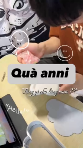 Đèn tulip hình đám mây tráng gương handmade để bàn trang trí