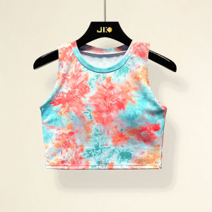 ชุดโยคะสีสันสดใส แห้งเร็ว ชุดออกกำลังกายสำหรับผู้หญิง เสื้อกั๊กสปอร์ต ชุดฟิตเนส ชุดโยคะ เสื้อผ้าออกกำลังกาย ผ้าไนลอน