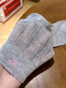 Lightweight Beautiful Butterfly Knot Socks Pink Ladies Summer Mid-Calf Socks Comfortable Soft Fabric Home Wear Short Socks