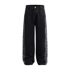 กางเกงยีนส์ทรงตรงผู้ชาย ทรงหลวม ทรงขาตรง กางเกงยีนส์ทรงตรงทรงหลวมสไตล์อเมริกัน ทรงหลวม เทรนด์ใหม่