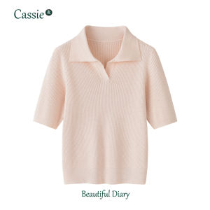 เสื้อเชิ้ตแขนสั้นถักสําหรับผู้หญิง Early ฤดูใบไม้ร่วง ปกโปโล ดีไซน์ สไตล์เกาหลี Mini ป้องกันอายุ เสื้อท่อนบน