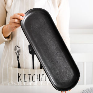 Nordic Style Ceramic Fish Dish Long Elliptical Shape Western Dinner Plate Creative Home Use Serving Tray Autumn Knife Fish Plate