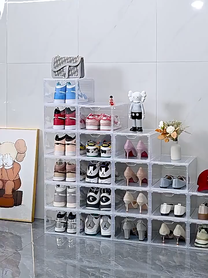 🇸🇬Koala Home🔥Shoe Box Ultra Clear High Capacity Shoe Box Stackable Acrylic Shoe Box Display Storage