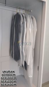 Cover Baju Gantung Anti Debu Waterproof Resleting Pelindung Baju Jas