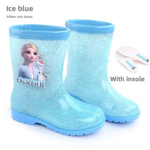 SHIPAILUO | Disney Princess Short Rain Boots Childrens Anti-Slip Shoes Snow White Ice Queen Theme PVC Material For Girls Ages 3-12