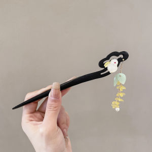 Phụ Kiện Tóc Phong Cách Cổ Điển Bằng Ngọc Trai Gỗ Phụ Kiện Tóc Nữ Tóc Đuôi Ngựa Phụ Kiện Tóc Cho Trang Phục Truyền Thống Trang Phục Hanfu