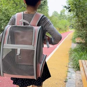 Expandable Pet Backpack with Breathable Scratch-Resistant Mesh – Fits Pets 3-15kg