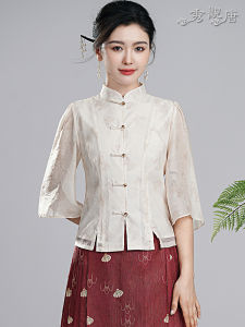 Xiu Guan Tang Autumn Butterfly 2025 New Style Open Front Button Retro Tang Suit Improved New Chinese Style Womens Top