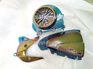(3PCS) TUTUP FILTER KIPAS KEONGAN ESP CARBON TWOTONE BEAT SCOOPY VARIO 110FI