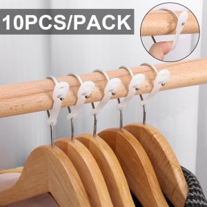 10Pcs Windproof Drying Hanger Hook Anti-drop Clothes Racks Falling Windproof Strip Buckle Hangers Clip Home Organization