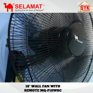 SYK Selamat MQ-P18WRC 18 Inch Wall Fan With Remote Control Electric Fan 3 Blade Kipas Dinding Angin Kuat