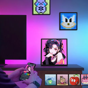 Màn Hình Hiển Thị Kỹ Thuật Số LED Ma Trận Thông Minh USB Nghệ Thuật Hoạt Hình Văn Bản Vui Nhộn Hình Ảnh Điều Khiển Bằng Ứng Dụng Đèn Trang Trí Phòng Ngủ