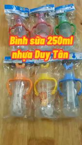 Bình sữa cho bé bình sữa Mirai có tay cầm bình sữa nhựa Duy Tân núm vú siêu mềm chống sặc chống đầy hơi không BPA Tặng kèm nắp trữ sữa