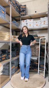Celana Kulot Highwaist Jeans Wanita Panjang Tebal Premium Jinsholic Sachis