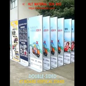 Vertical Floor 2 Sided KT Board Standing Advertising Poster Display Stand Door Type Aluminum Advertising Billboard Standee Display Stand