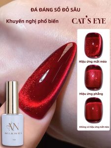 Sơn Móng Tay Gel Mắt Mèo Pha Lê Thủy Tinh Đỏ 12ML Bán Chạy Mùa Đông 1-6 Cái Dụng Cụ Làm Móng Kiểu Pháp Giáng Sinh