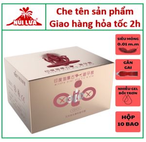 Bao cao su siêu mỏng Olo 001 Hường Gân gai nhiều gel bôi trơn kéo dài thời gian quan hệ India Gamma Delay - Hộp 10 bao
