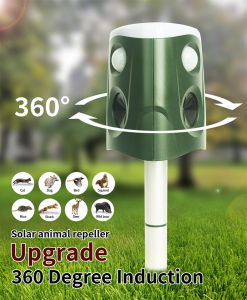 Ultrasonic Bird Dispeller Solar Intelligent Induction 360 Degrees Three Sides Driving Device Drive Dogs And Cats Mouse Animal Repeller