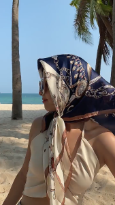 90cm X90cm Fashionable Scarf Silk ScarfLarge Square Scarf Sun Protection Shawl Headscarf