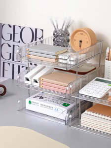 Transparent Acrylic File Rack: Multi - layer Design + Stackable Unlocking the Secret to a Tidy Desk