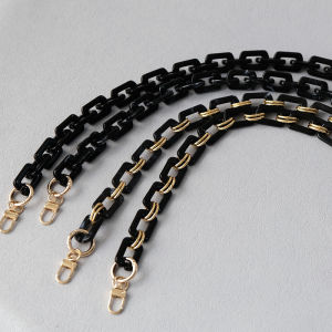 New Fashion Woman Bag Accessory Detachable Replacement Chains Black Solid Square Acrylic Luxury Cross body Strap Women Shoulder Handle Chain