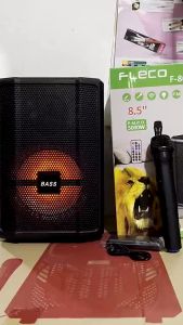 Speaker Aktif Super Bass Bluetooth Karaoke FLECO F-8606 LED AB GRATIS MIC WIRELESS Karaoke Subwoofer Speaker 8.5 Inch Speaker Aktif Subwoofer Full Bass Salon Bluetooth Full Bass~TFA