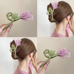 Fresh! Tulip Flower Hair Clip! Sweet Elegant Updo Shark Clip Barrettes Mori Style Ins Hair Accessories
