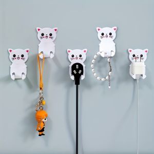 Cartoon Plug Hooks Heavy-Duty Self-Adhesive Hooks No Drilling Power Cord Organizer Kitchen Wall Socket Cable Holder
