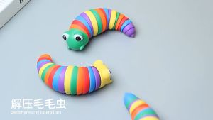 Đồ chơi Con Sâu Uốn Lượn loại CÓ ĐÈN nhiều màu sắc Size Lớn 18cm giúp giải trí giảm stress cho mọi lứa tuổi Đồ chơi Con Sâu in 3D - LICLAC