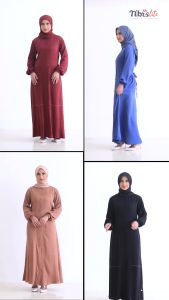 Gamis Nibras Lite 035 // Baju Gamis Nibras Terbaru Lite 035 Baju Gamis Polos untuk Daily