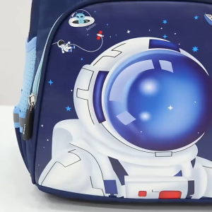 Kids Space Backpack Fun for Little Explorers Cute Astronaut Print Lightweight Design Easy to Carry Single Layer Structure Comfortable to Carry 2 Cool Colors Teal Blue Royal Blue