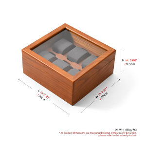 Oirlv Wood Watch Storage Box Delicate Dustproof Glass Cover Watch Box Wristwatch Collection Box Display Storage 6-Gird Watch Box