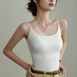 Lizida dài dây đeo lụa băng Air Cup Vest với miếng đệm ngực để mặc bên ngoài và bên trong với áo ngực bờ lưng xinh đẹp