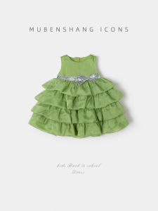 Princess Dress Childrens Day Gift Baby Girl Summer Fashionable Dress Polyester Fiber Woodtopia Brand Suitable for Ages 6-24 Months