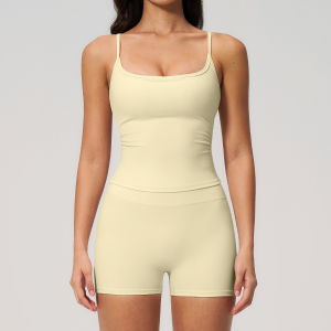 QYUED | Yoga Outfit with Tank Top and Shorts for Outdoor Fitness