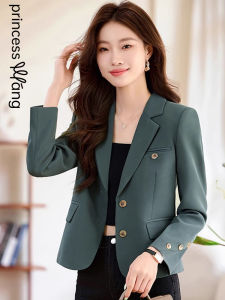 WANGGONGZHU | Elegant Short Suit Jacket Women Casual Style Fashionable Autumn New Arrival Princess Wang Commute Style Straight Cut Suit