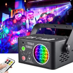 Đèn Tiệc Mini Disco Có Nhạc Kích Hoạt Đèn Khiêu Vũ Sự Kiện Trong Nhà 2 Trong 1 Đèn Khiêu Vũ Trong Nhà Ngày Lễ Giáng Sinh Máy Chiếu Laser Không Khí DJ Tích Hợp Sẵn