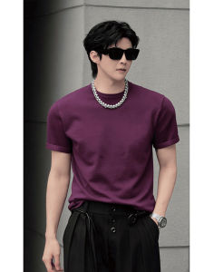 Purple Short Sleeve Cool Feel Handsome Fit Mens Tee