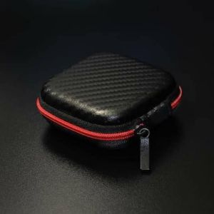 Earphone IEM Earpods TWS Storage Hard Case QKZ Motif Carbon Fiber Tas Bag Pouch Bahan Premium